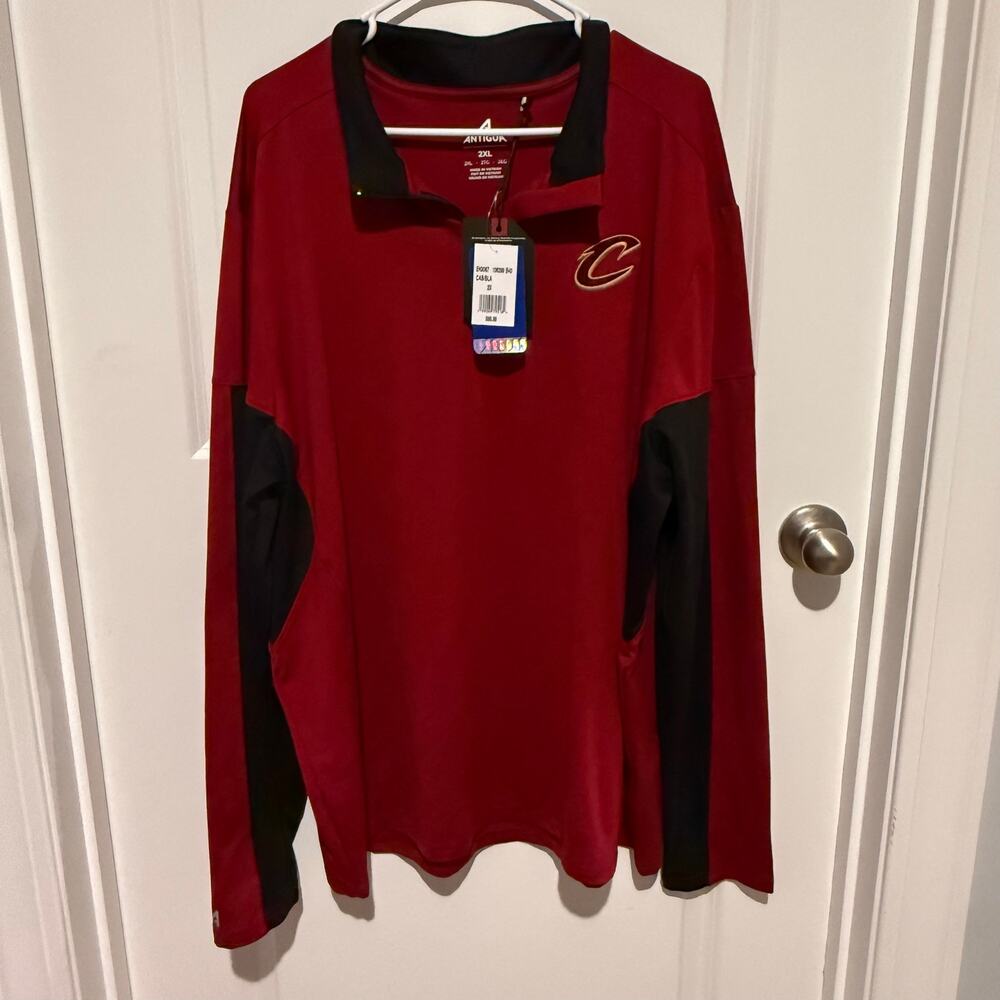 Antigua Cleveland Cavaliers Aspect Quarter Zip Men’s 2XL Cabernet Black NBA NWT